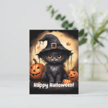 Whitchy Black Kitty Pumpkin Halloween