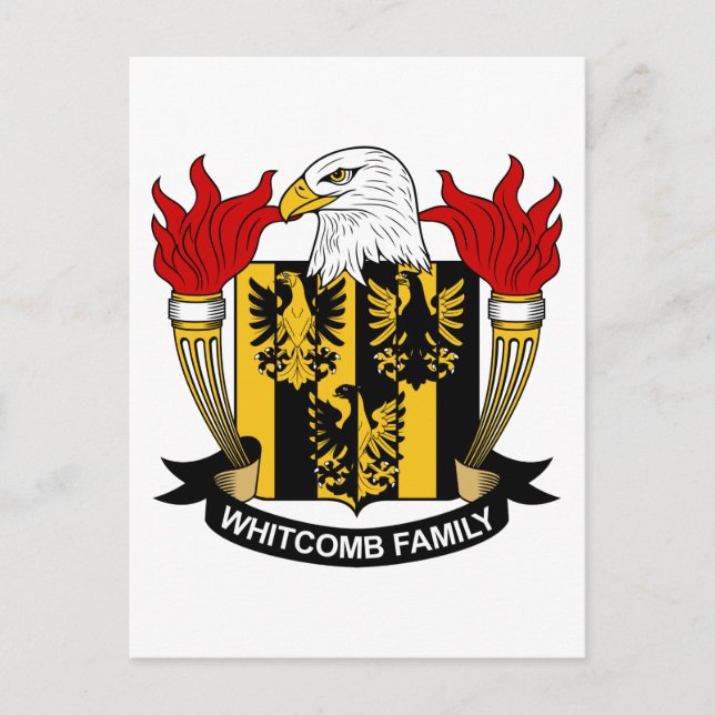 Whitcomb-Familienwappen Postkarte (Vorderseite)