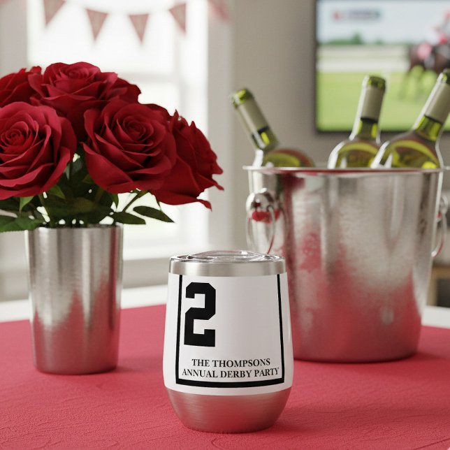 White 2 Personalisiert Derby Race (Celebrate your annual Derby party in style with these custom thermal wine tumblers!)