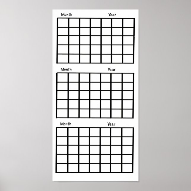 White  3 Month Calendar Poster (Vorne)