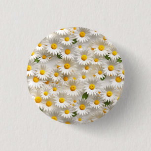White 3D Daisy Seamless Muster Button