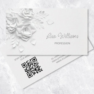 White 3D Einfache Blume Visitenkarte