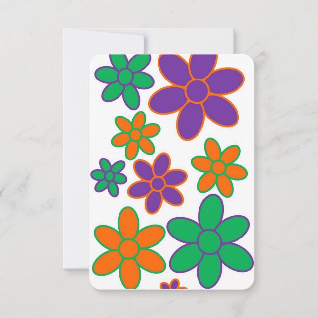 White 70er Themed Scottish Gedicht Birthday Card (Vorderseite)