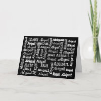 White ABIGAIL Name Collage on Black