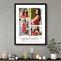 White Abschluss 4 Foto Grau Script Hearts Girly