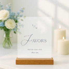 White Acrylic “Favors” Sign Acrylschild