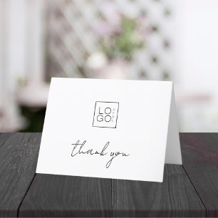 White Add your own Custom Logo Business Company Dankeskarte