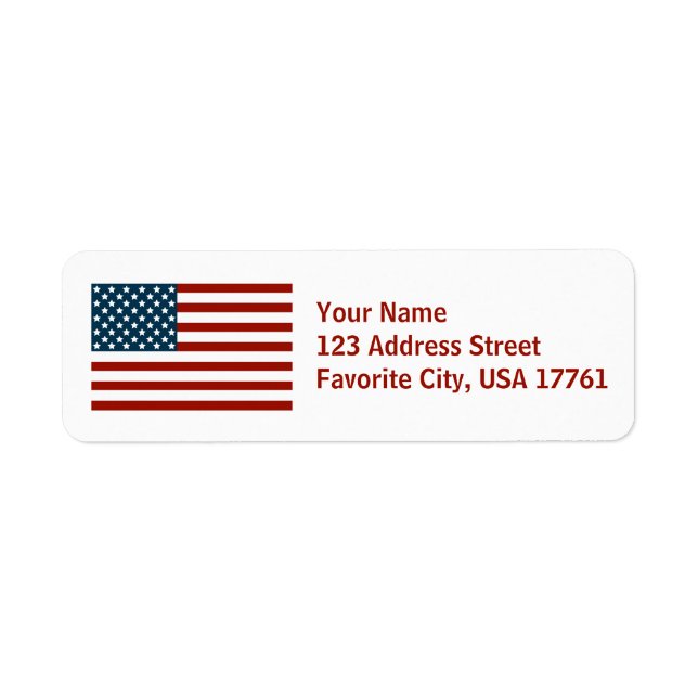 White Address Labels der amerikanischen Flagge (Vorne)