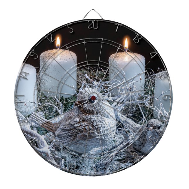 White Advent Kreath Dartscheibe (vorne)