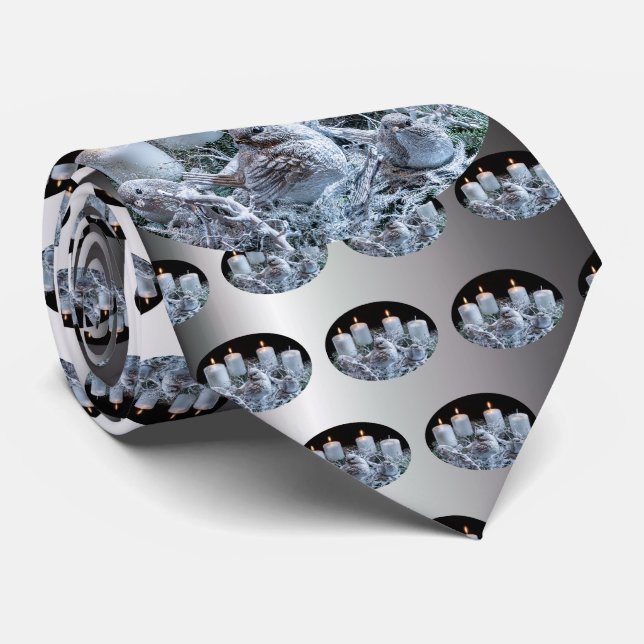 White Advent Kreath Krawatte (Gerollt)