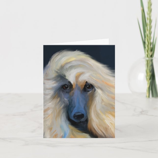 White Afghan Hound Karte (Vorderseite)