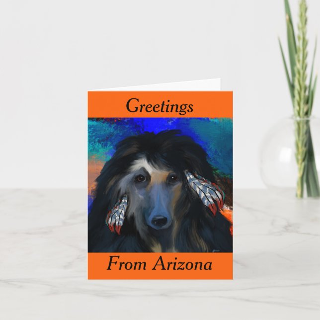 White Afghan Hound Karte (Vorderseite)