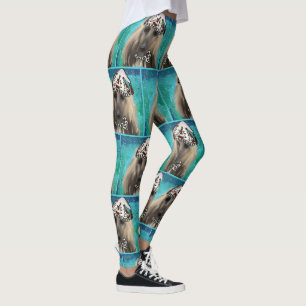 White Afghan Hound Leggings