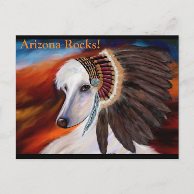 White Afghan Hound Postkarte (Vorderseite)