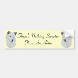 White Akita Portrait Original Dog Slogan Autoaufkleber