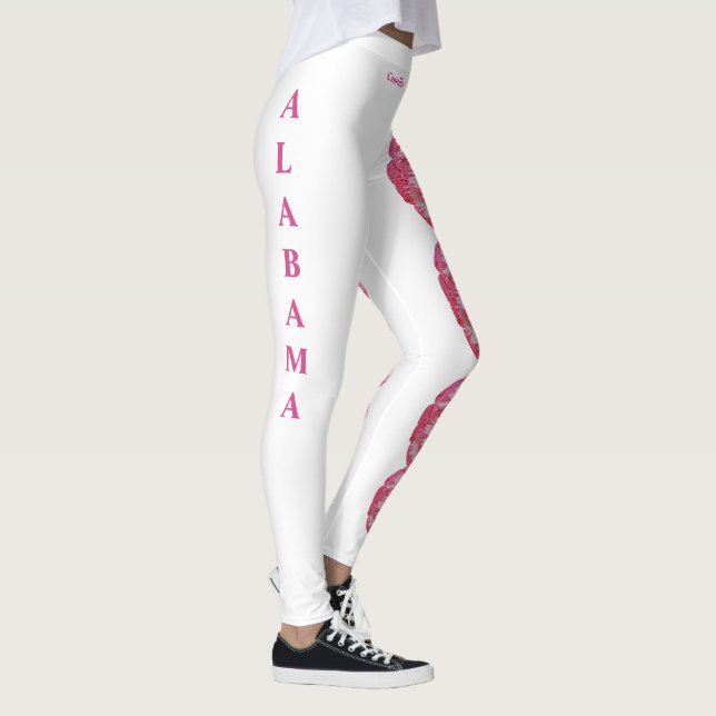 White Alabama Camellia Staat Blume Leggings (Rechts)
