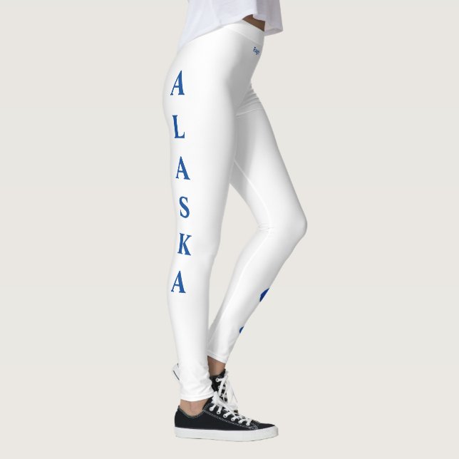 White Alaska Staat Blume Vergessen Sie Me Nots Leg Leggings (Rechts)