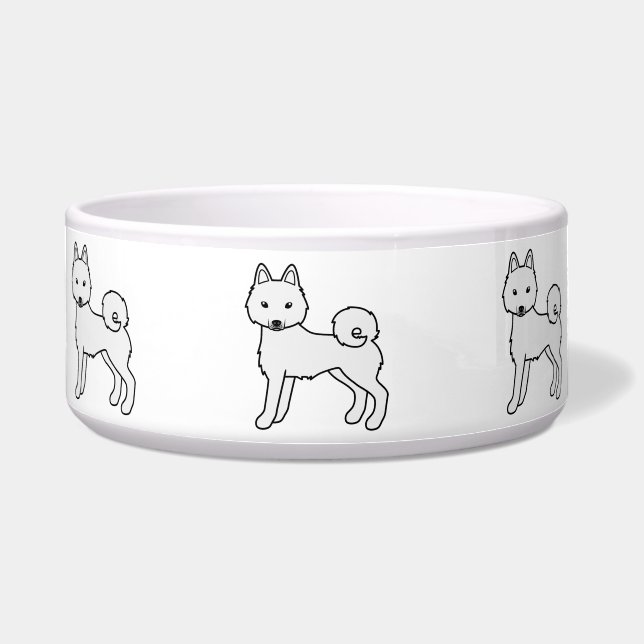 White Alaskan Klee Kai Niedlich Cartoon Dog Napf (Vorderseite)