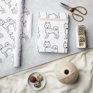 White Alaskan Klee Kai Niedlich Dog Muster Geschenkpapier