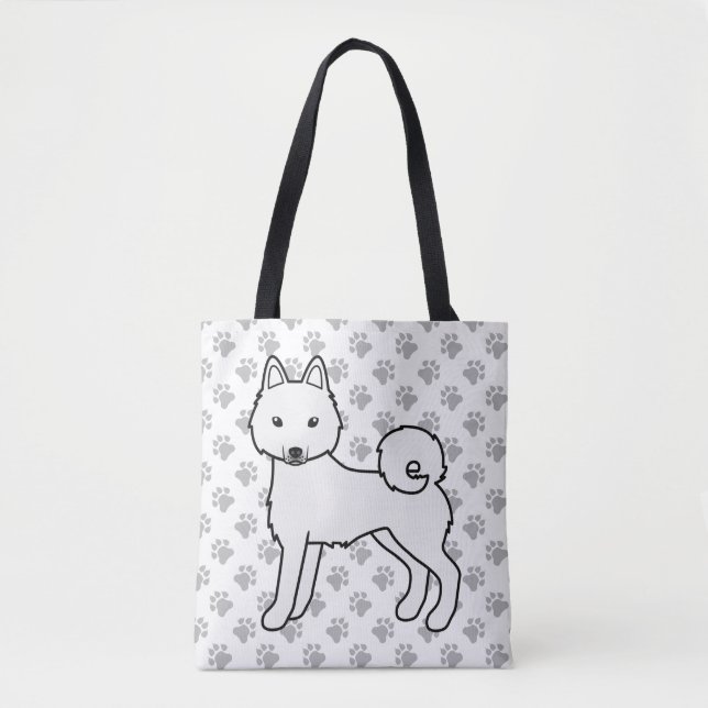 White Alaskan Klee Kai Niedlich Dog & Paws (Vorderseite)