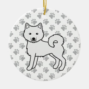 White Alaskan Malamute Niedlich Cartoon Dog Keramik Ornament