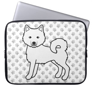 White Alaskan Malamute Niedlich Cartoon Dog Laptopschutzhülle