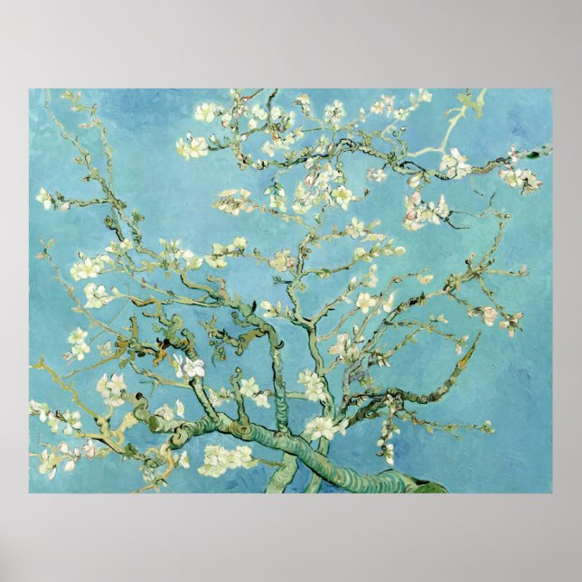 White almond blossom by Vincent Van Gogh Poster (Vorne)