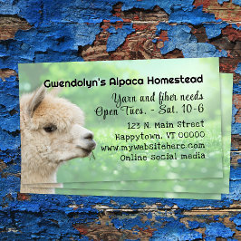 White Alpaca Knitting Fiber Business Card Visitenkarte