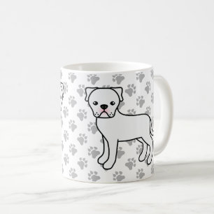 White American Bulldog Niedlicher Cartoon Dog Kaffeetasse