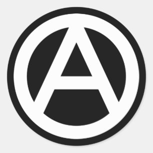 WHITE Anarchy Symbol Klassischer Rundsticker Runder Aufkleber