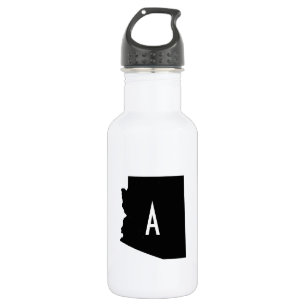 White and Black Arizona Monogram Edelstahlflasche