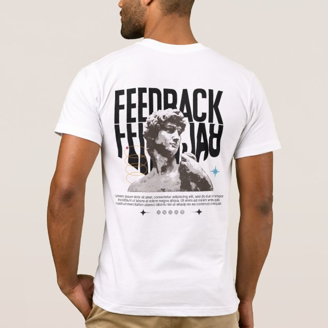 White and Black Minimalist  T-Shirt (Rückseite)