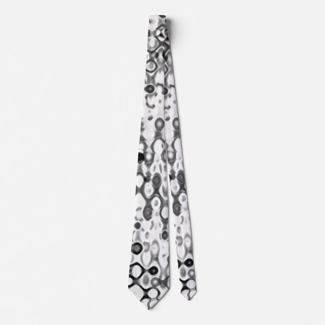 White and Black Modern Abstract Design Krawatte (Vorderseite)