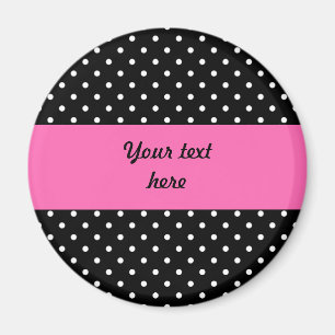 White and Black Polka Dot Pattern Magnet