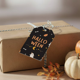 White and Black Simple Halloween Gift Tags Geschenkanhänger