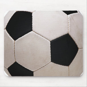 White and Black Soccer Ball Mousepad
