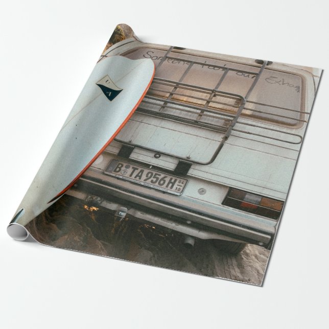 White and black surfboard geschenkpapier (Ungerollt)