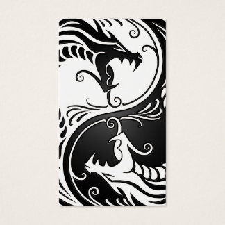 White and Black Yin Yang Dragons
