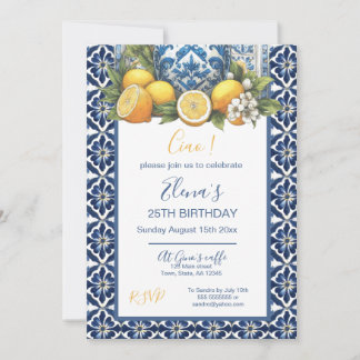 White and Blue Amalfi Keramik Vase Lemons Italien Einladung