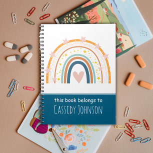 White and Blue Regenbogenkinder nennen Notizbuch Notizblock