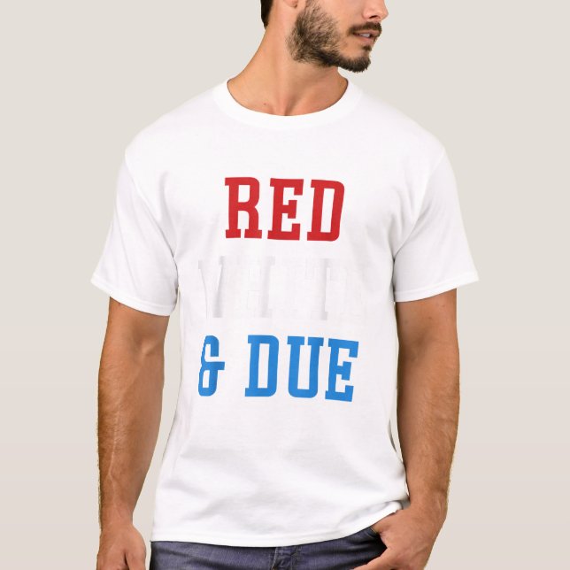 White and Due 4th of July USA T-Shirt (Vorderseite)