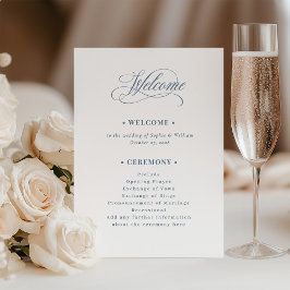 White and Dusty Blue | Luxe Wedding Welcome Programm