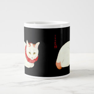 White and Ginger Japanese Cat Jumbo-Tasse