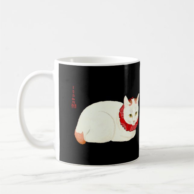 White and Ginger Japanese Cat Kaffeetasse (Links)