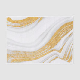 White and Gold Agate Seidenpapier