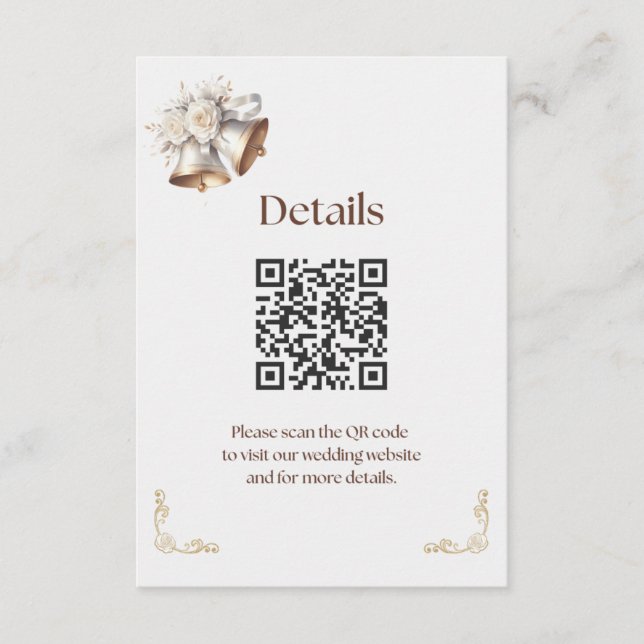 White and Gold Bells Details Enclosure Begleitkarte (Vorderseite)