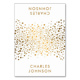 White and Gold Confetti Dots | PLATZKARTEN Tischnummer