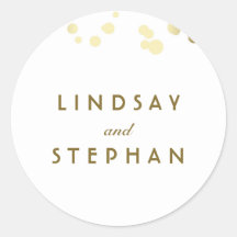 White and Gold Confetti Wedding