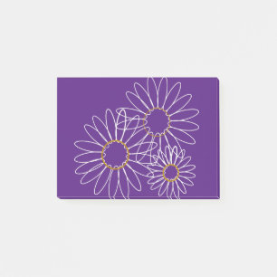 White and Gold Daisies Post-it Notes Klebezettel