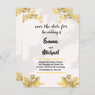 White and Gold Einfache Hochzeit RSVP Karte